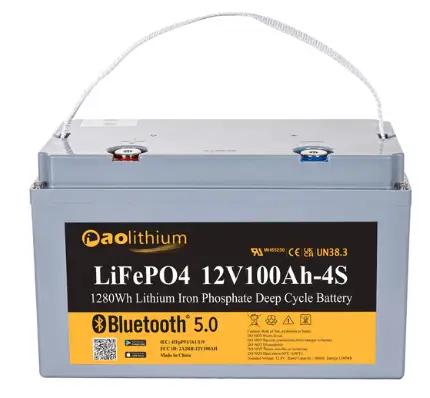 Cette batterie auxiliaire lithium-ion à cycle profond dispose de la connectivité Bluetooth 5.0. Longue durée et haute capacité. La tension de la batterie est de 12 V et sa capacité est de 100 Ah.